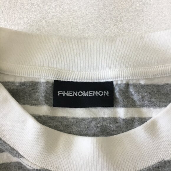Phenomenon Japanese Streetwear Brand Y2K One Size Gray/White Striped Cropped Top - Picture 9 of 14